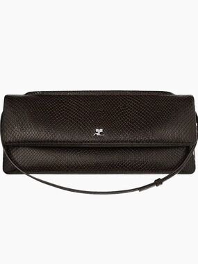 Courreges cuff viper leather clutch bag